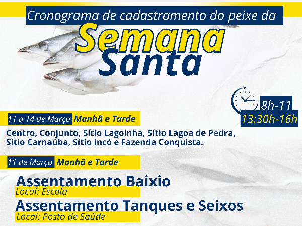 Cadastramento para entrega de Peixes