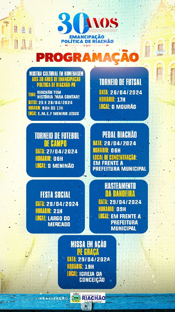 Confira a Programação completa da Festa de Emancipação da Cidade!